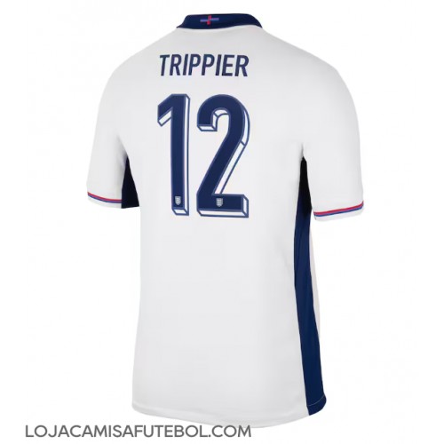 Camisa de Futebol Inglaterra Kieran Trippier #12 Equipamento Principal Europeu 2024 Manga Curta